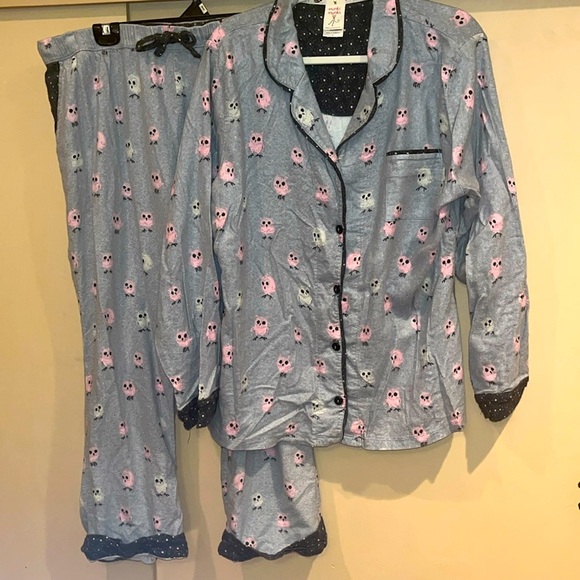 Munki Munki pajama set, grey with Owls size XL - Picture 1 of 10